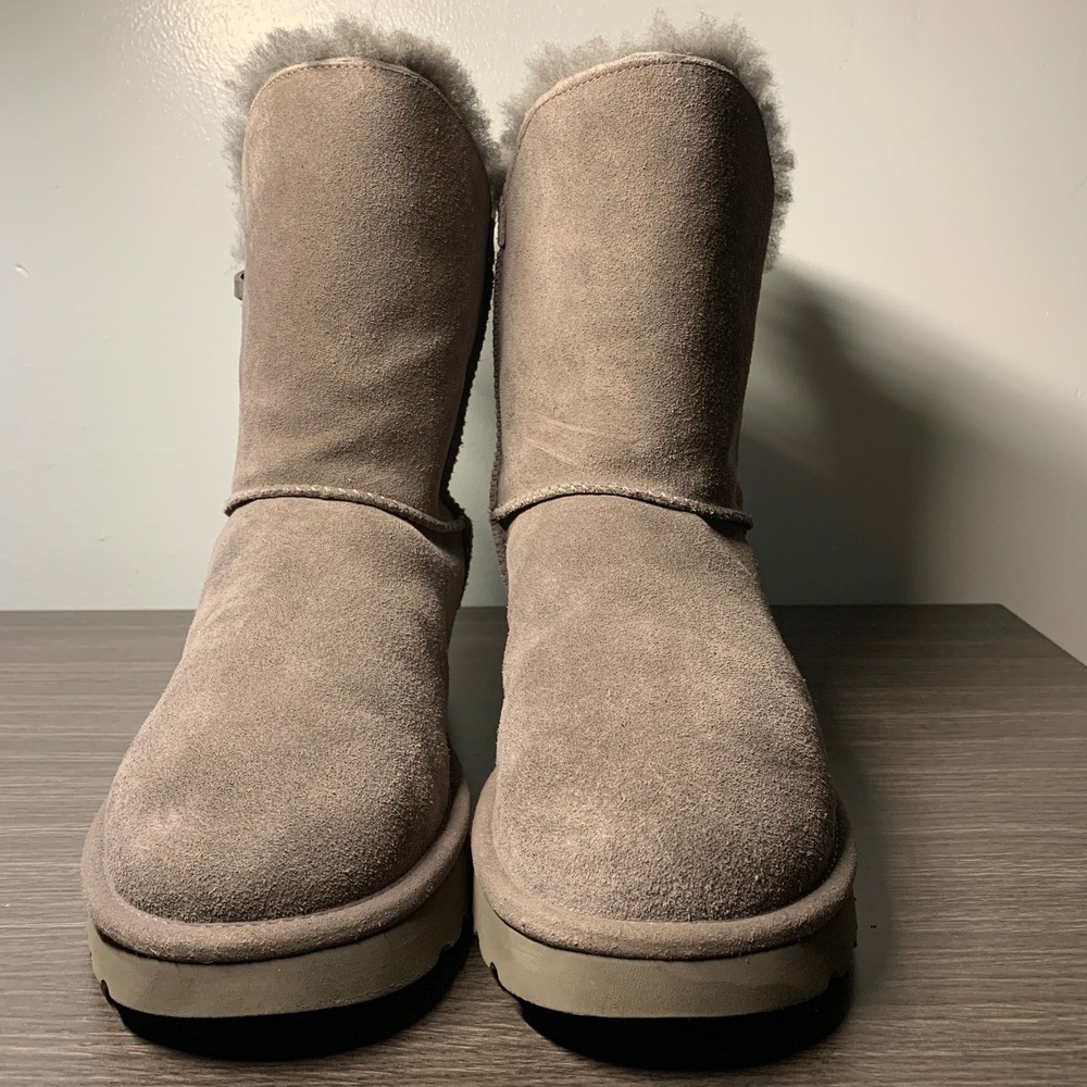 UGG Australia Gita Grey Suede Shearling Bow Boots 1018629 Womens 12
